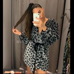 Retrofete Gabrielle Robe Dress in silver leopard